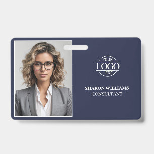 Badge Carte d'identité de salarié minimaliste Navy Moder
