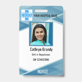 Badge Carte d'identité d'employé bleue personnalisée, Ph