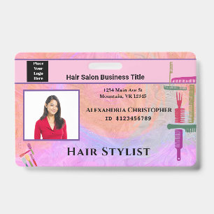 Badge Carte d'identité d'employé Coiffeur Photo personna