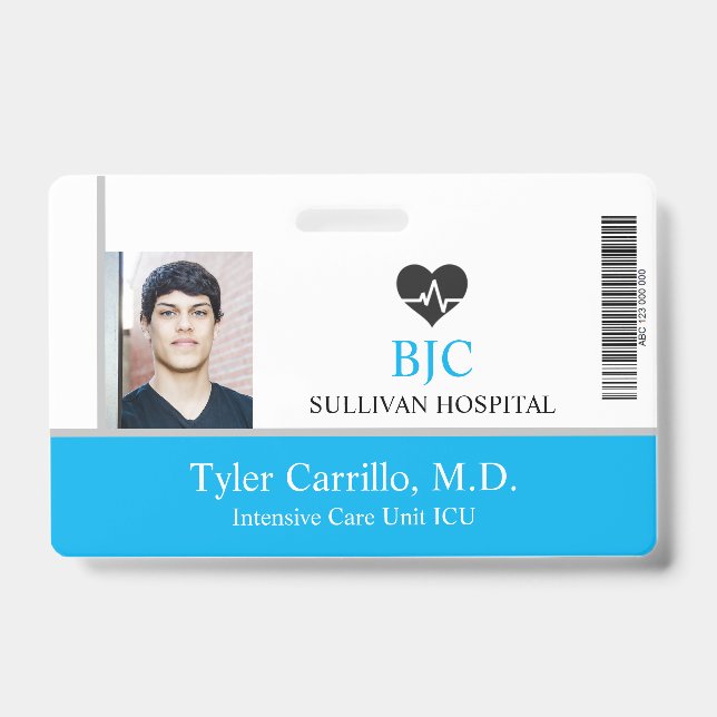 Badge Carte d'identité d'employé de l'hôpital/ soins de  (Avant)