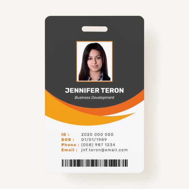 Badge Carte d'identité d'employé moderne personnalisée g (Devant)