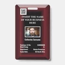 Carte d'identité d'employé personnalisée | logo ph