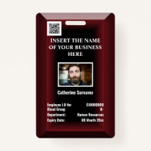 Carte d'identité d'employé personnalisée | logo ph