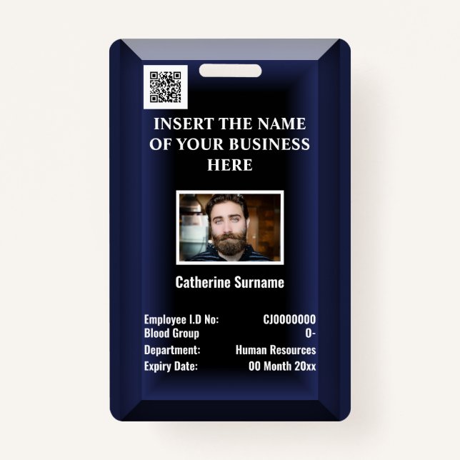 Badge Carte d'identité d'employé personnalisée | logo ph (Devant)