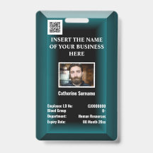 Carte d'identité d'employé personnalisée | Logo ph