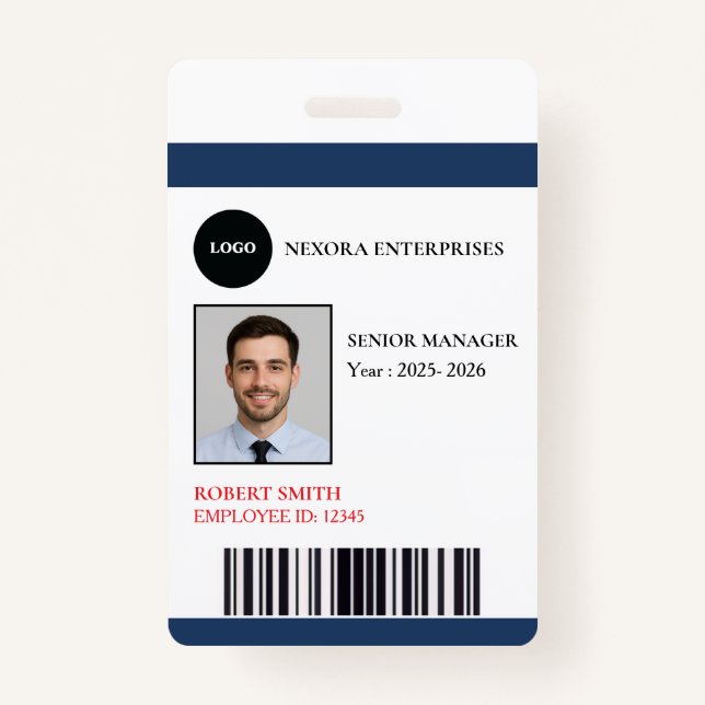 Badge Carte d'identité d'employé personnalisée | NOM DE  (Devant)