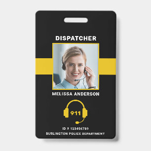 Badge Carte d'identité Dispatcher 911 Thin Gold Line pe