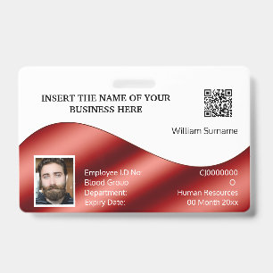 Badge Carte d'identité DIY faux rouge blanc   logo photo