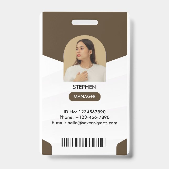 Badge Carte d'identité du gestionnaire (Face)