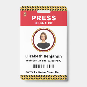 Badge Carte d'identité du logo Presse Média Personnalise
