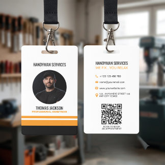 Badge Carte d'identité du personnel d'homme à tout faire