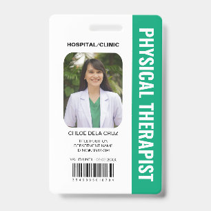 Badge Carte d'identité du physiothérapeute personnel méd