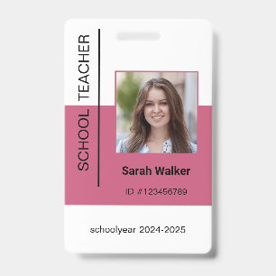 Badge Carte d'identité d'un employé ou d'un étudiant ros