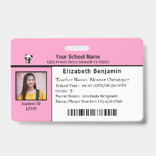 Badge Carte d'identité École pour enfants élèves