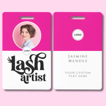 Carte d'identité élégante de photographe de cils r