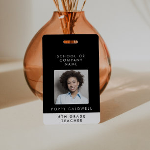 Badge Carte d'identité élégante en noir pour petite entr