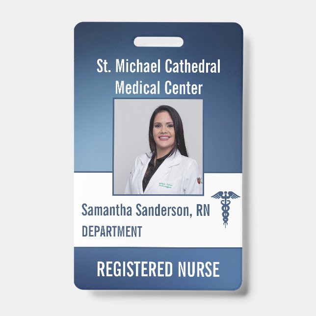 Badge Carte d'identité médicale bleue de la sécurité ave (Avant)