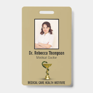 Badge Carte d'identité médicale Serpent Beige Bol d'Hygi