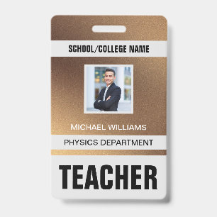 Badge Carte d'identité minimaliste pour enseignant moder