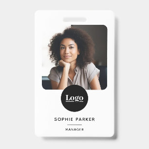 Badge Carte d'identité moderne de l'employé avec code QR