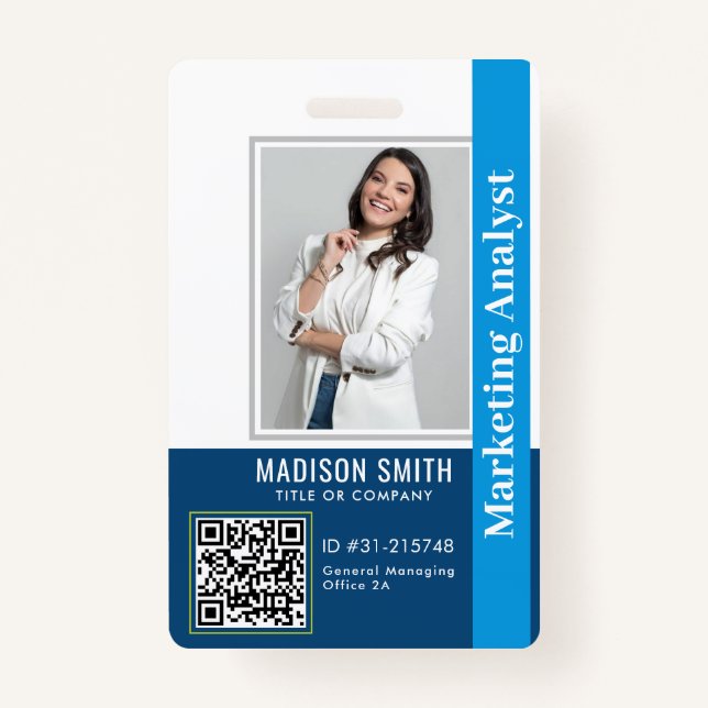 Badge Carte d'identité moderne | Employé commercial mini (Devant)
