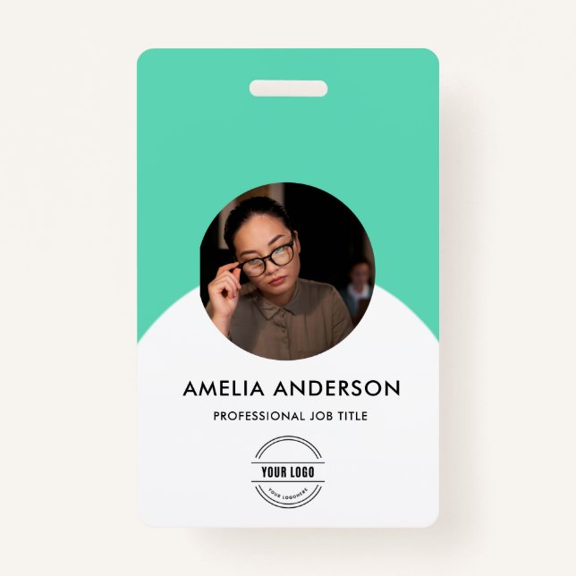 Badge Carte d'identité moderne | Employé commercial mini (Devant)