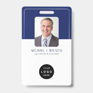 Badge Carte d'identité moderne logo entreprise QR employ
