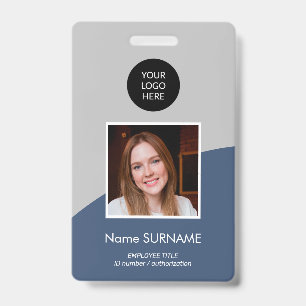 Badge Carte d'identité moderne logo personnalisé photo c