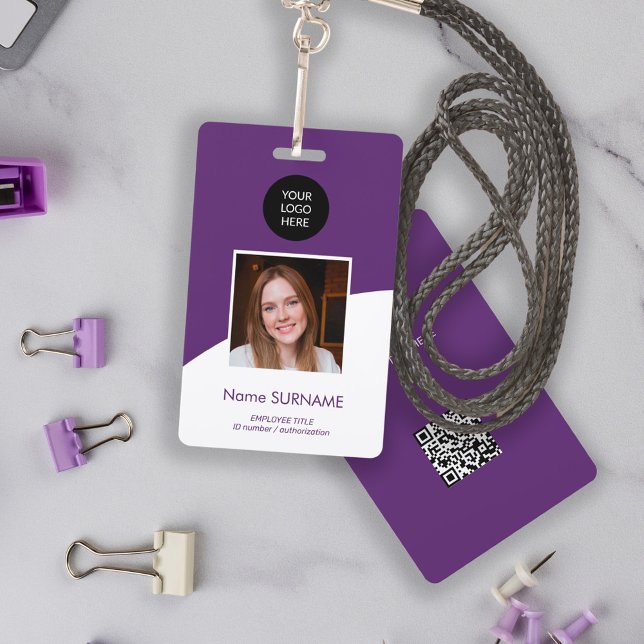 Badge Carte d'identité moderne logo personnalisé photo c (Créateur téléchargé)