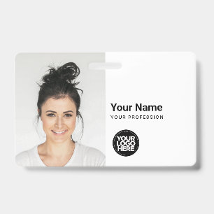 Badge Carte d'identité moderne personnalisée avec QR sim