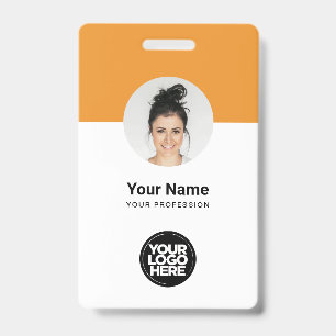 Badge Carte d'identité moderne personnalisée employé Tan