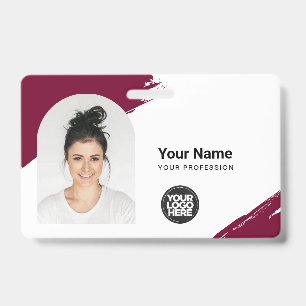 Badge Carte d'identité moderne personnalisée Simple QR A