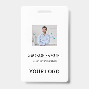 Badge Carte d'identité moderne QR employé avec logo d'