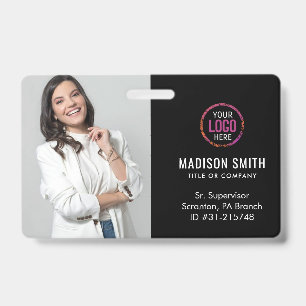 Badge Carte d'identité noire Employé d'une entreprise