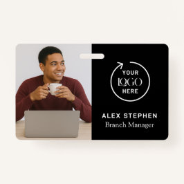 Badge Carte d'identité noire | Employé minimaliste d'ent