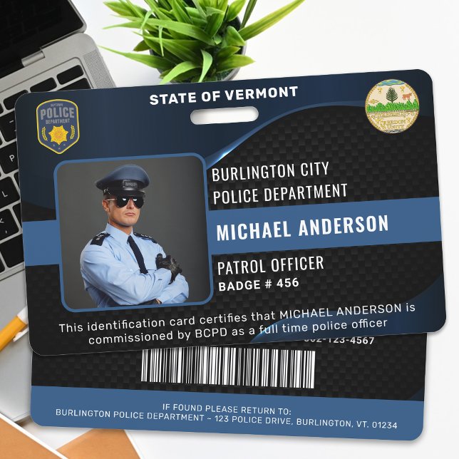 Badge Carte d'identité personnalisable d'agent de police (Créateur téléchargé)