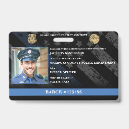 Badge Carte d'identité personnalisable de policier