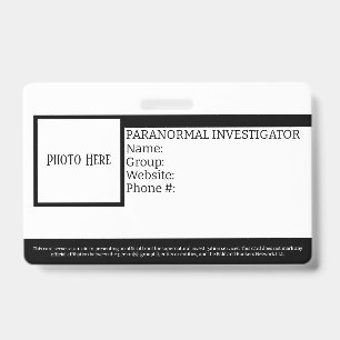 Badge Carte d'identité personnalisable d'enquêteur paran