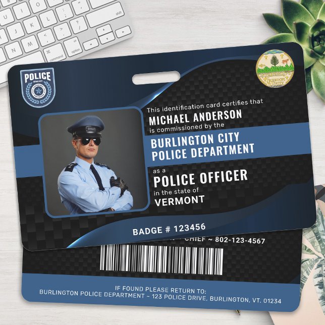 Badge Carte d'identité personnalisable pour les agents d (Créateur téléchargé)