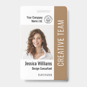 Badge Carte d'identité personnalisée avec nom, logo et c