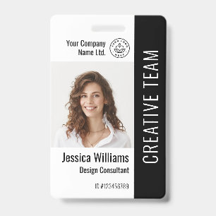 Badge Carte d'identité personnalisée avec nom, logo et p
