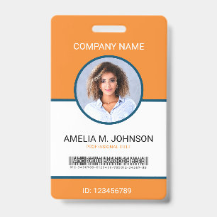 Badge Carte d'identité personnalisée avec photo de l'emp