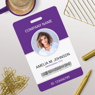 Badge Carte d'identité personnalisée avec photo de l'emp
