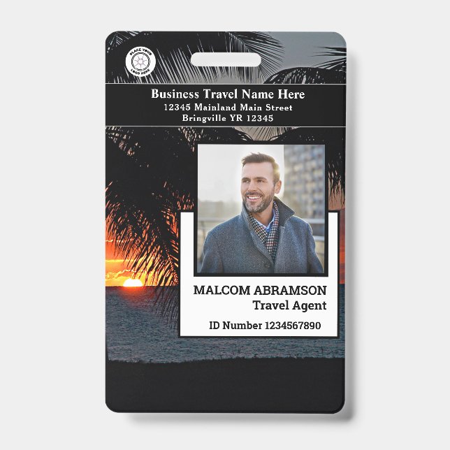 Badge Carte d'identité personnalisée avec photo et code- (Avant)