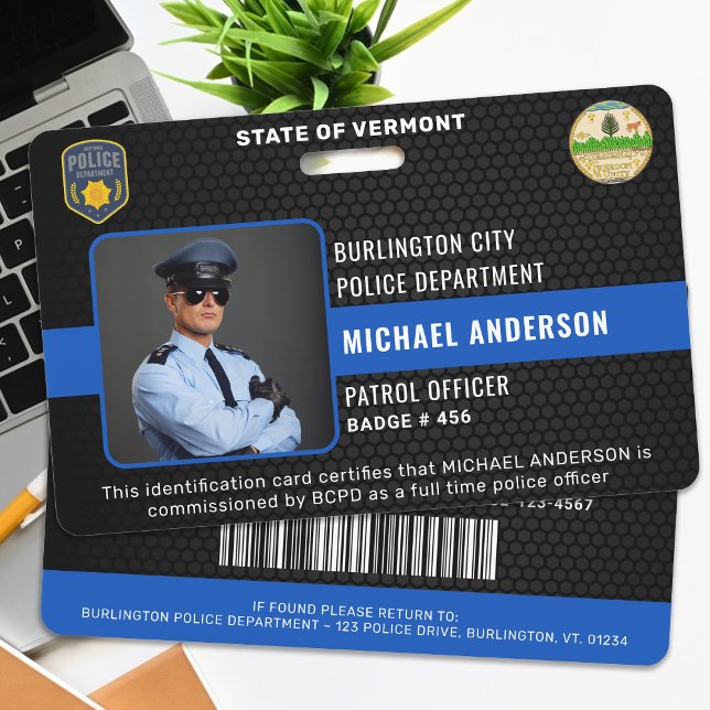 Badge Carte d'identité personnalisée d'agent de police d (Créateur téléchargé)