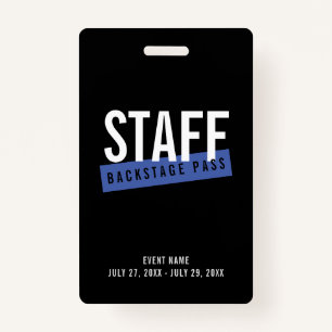 Badge Carte d'identité personnalisée de l'employé bleu n