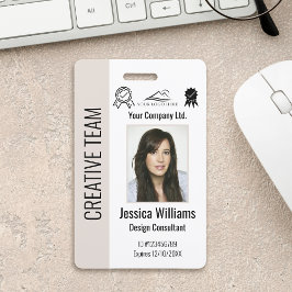 Badge Carte d'identité personnalisée de l'employé de l'e