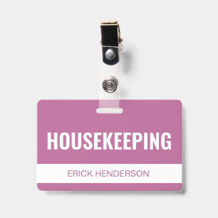 Badge Carte d'identité personnalisée d'employé de ménage