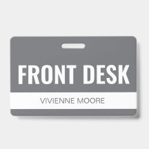 Carte d'identité personnalisée d'employé de récept
