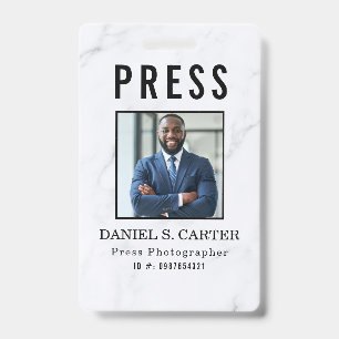 Badge Carte d'identité personnalisée pour journaliste ph